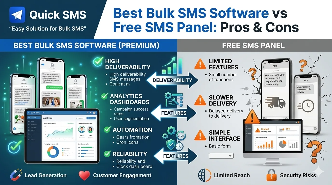 Best Bulk SMS Software vs Free SMS Panel: Pros & Cons